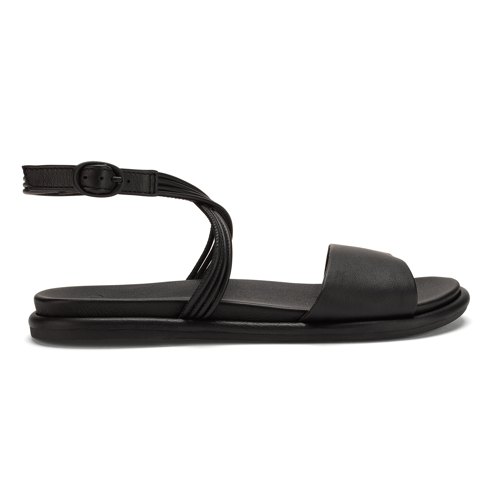 Tiare Wrap Women's Leather Sandals - Black