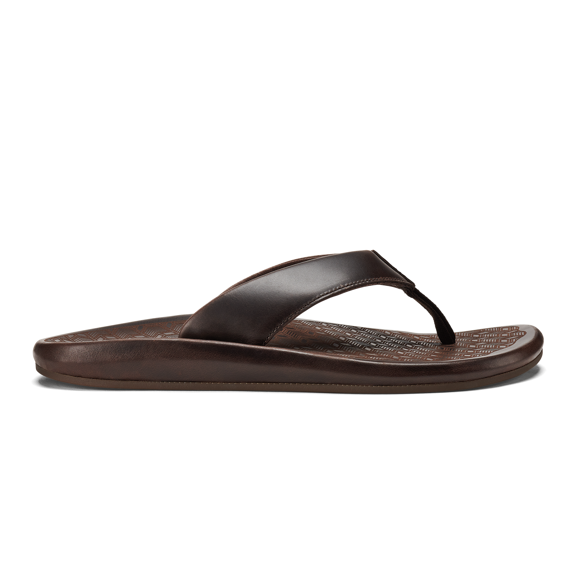 'Ilikai Men's Leather Beach Sandals - Dark Wood