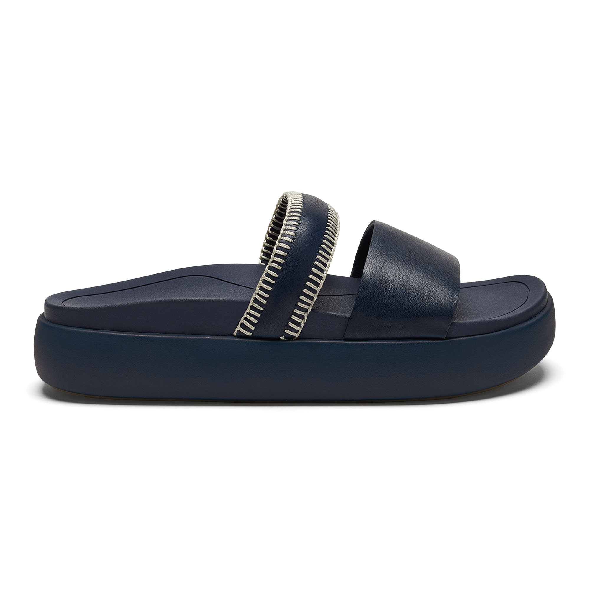 Pae Women's Leather Platform Sandals - Mood Indigo