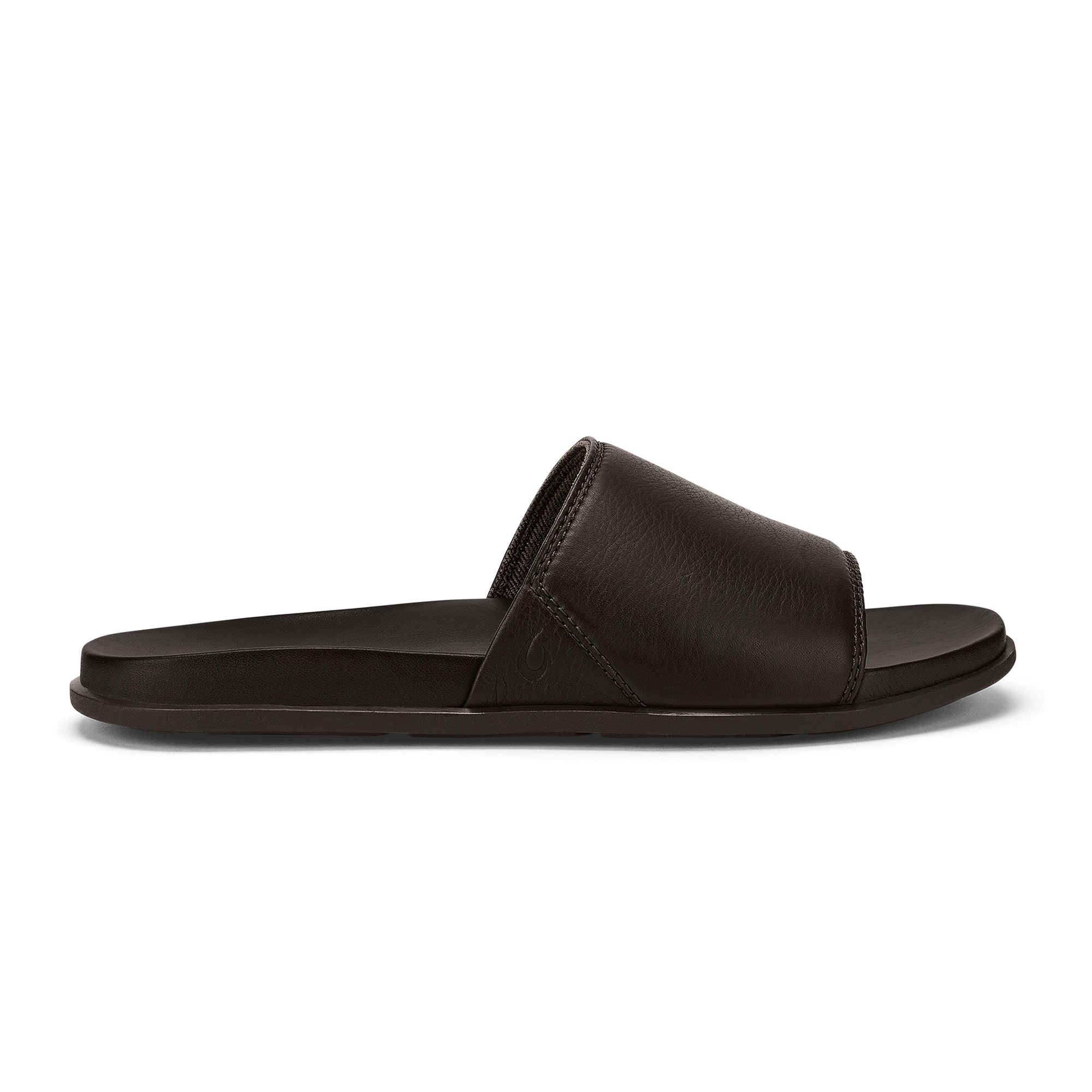'  lali Slide Leather Beach Sandals - Dark Java