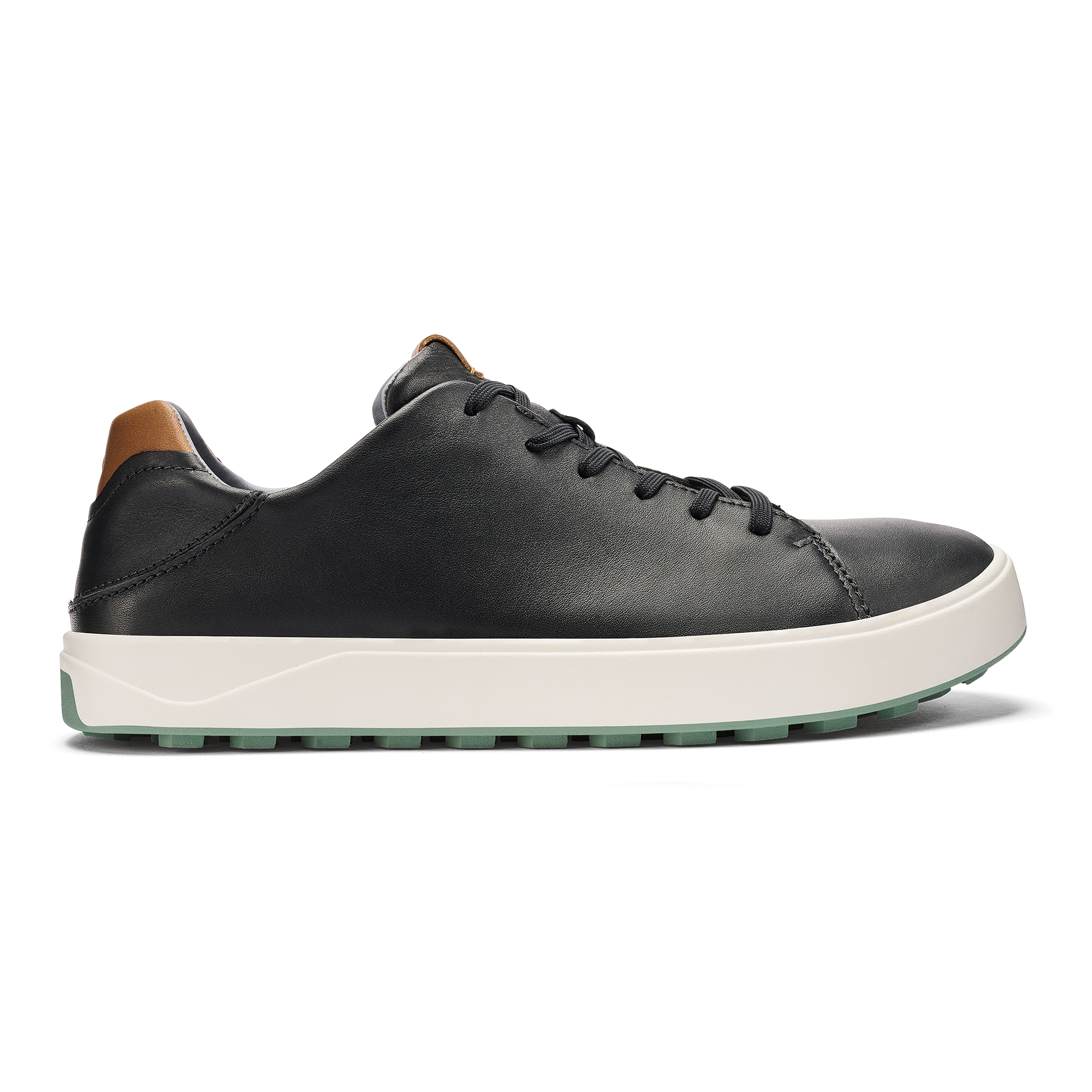 Wai'alae Men's Waterproof Leather Golf Shoes - Black