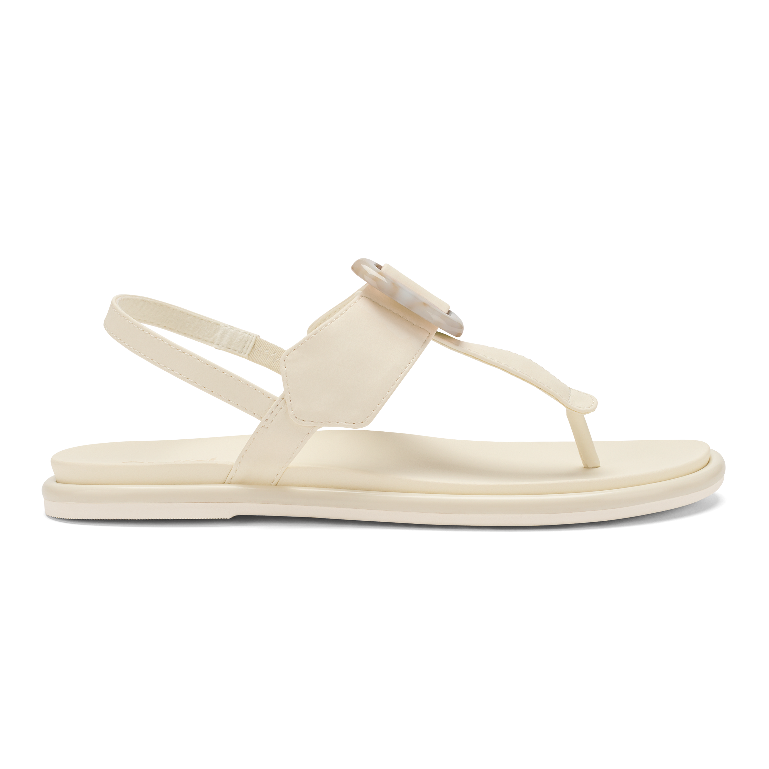 La'i T-Bar Women's Strappy Sandals - White Sand
