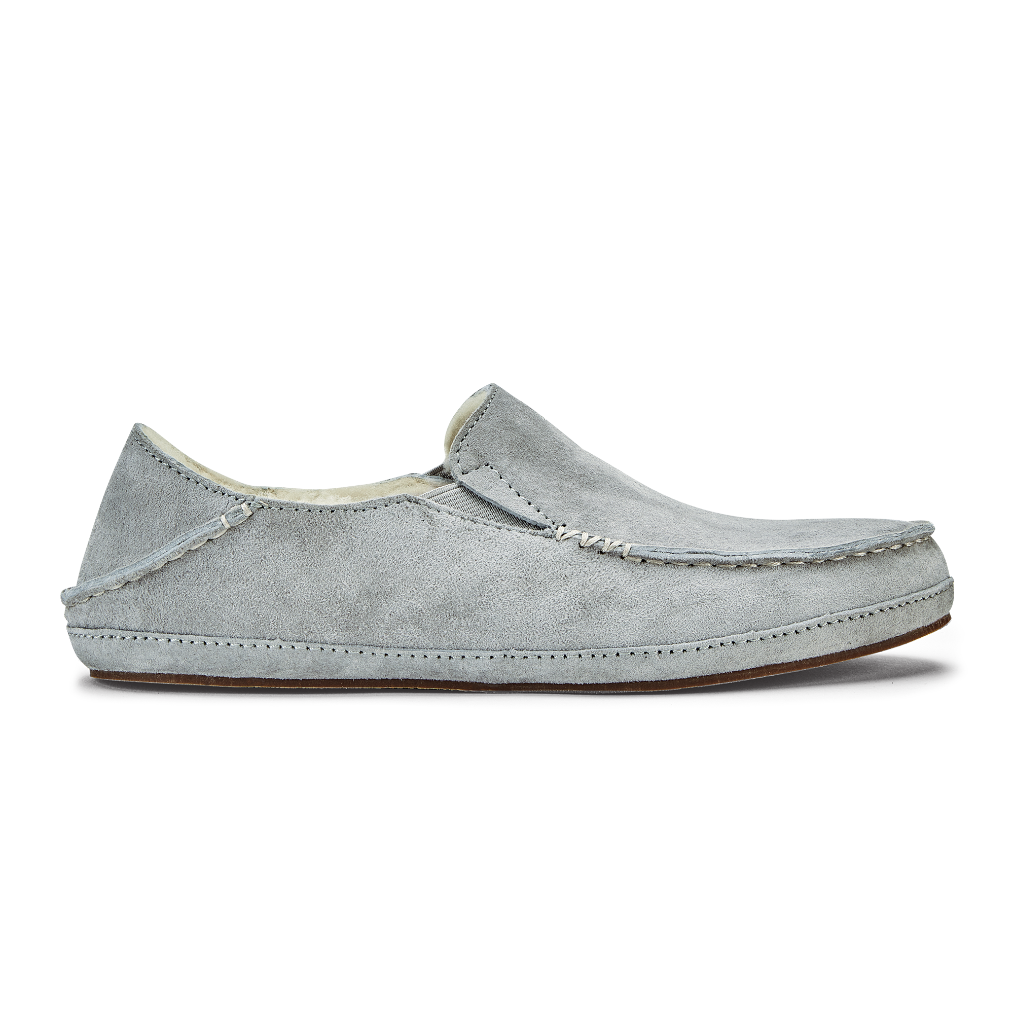 Nohea Women's Leather Slippers - Pale Grey