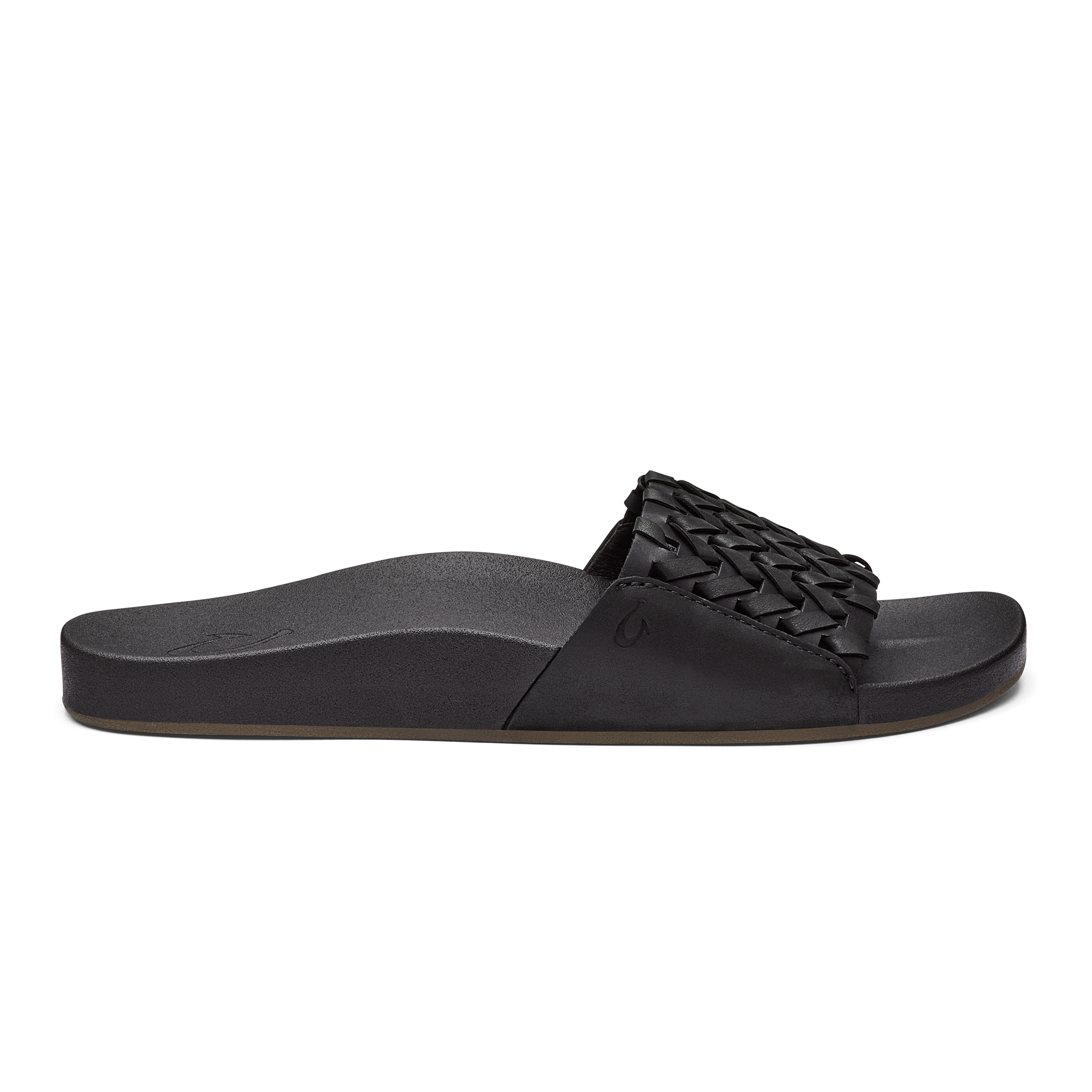 K  mola Women's Leather Slide Sandals - Black