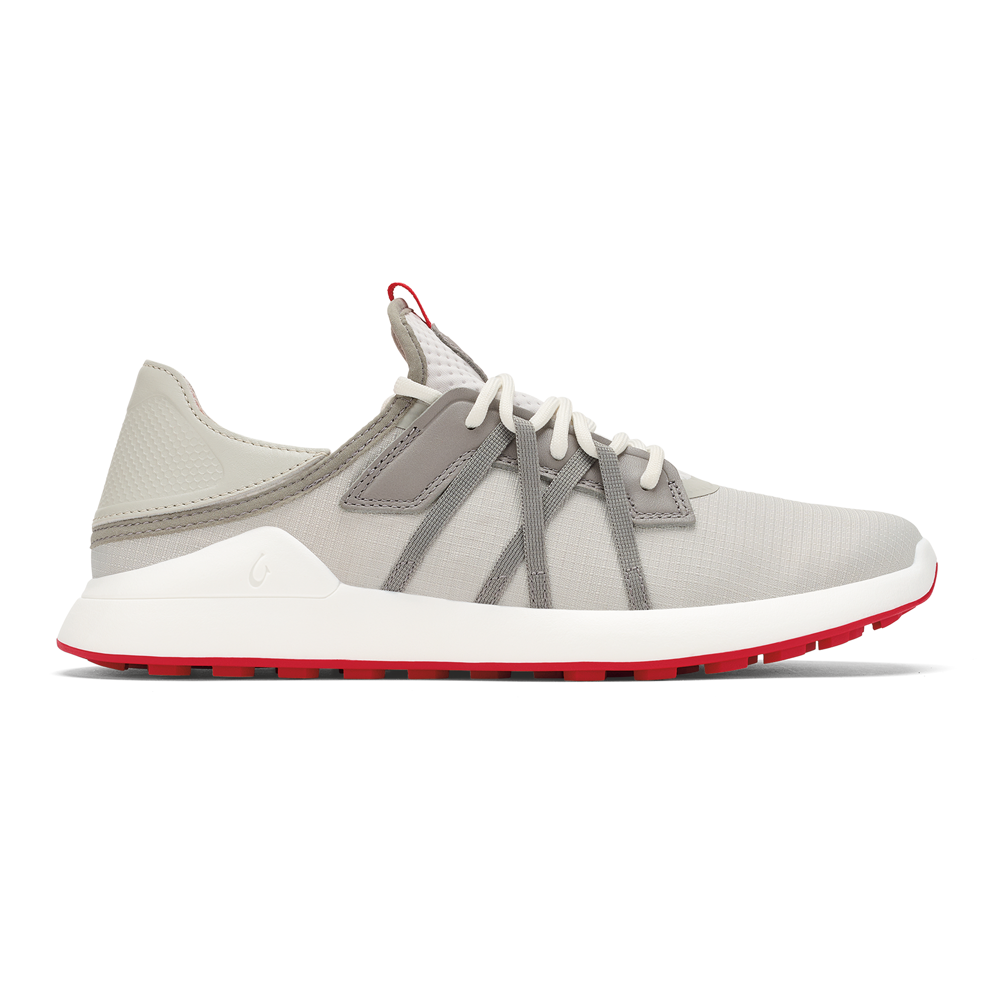 Manele Men's Breathable Golf Shoes - Sterling / Bright Red
