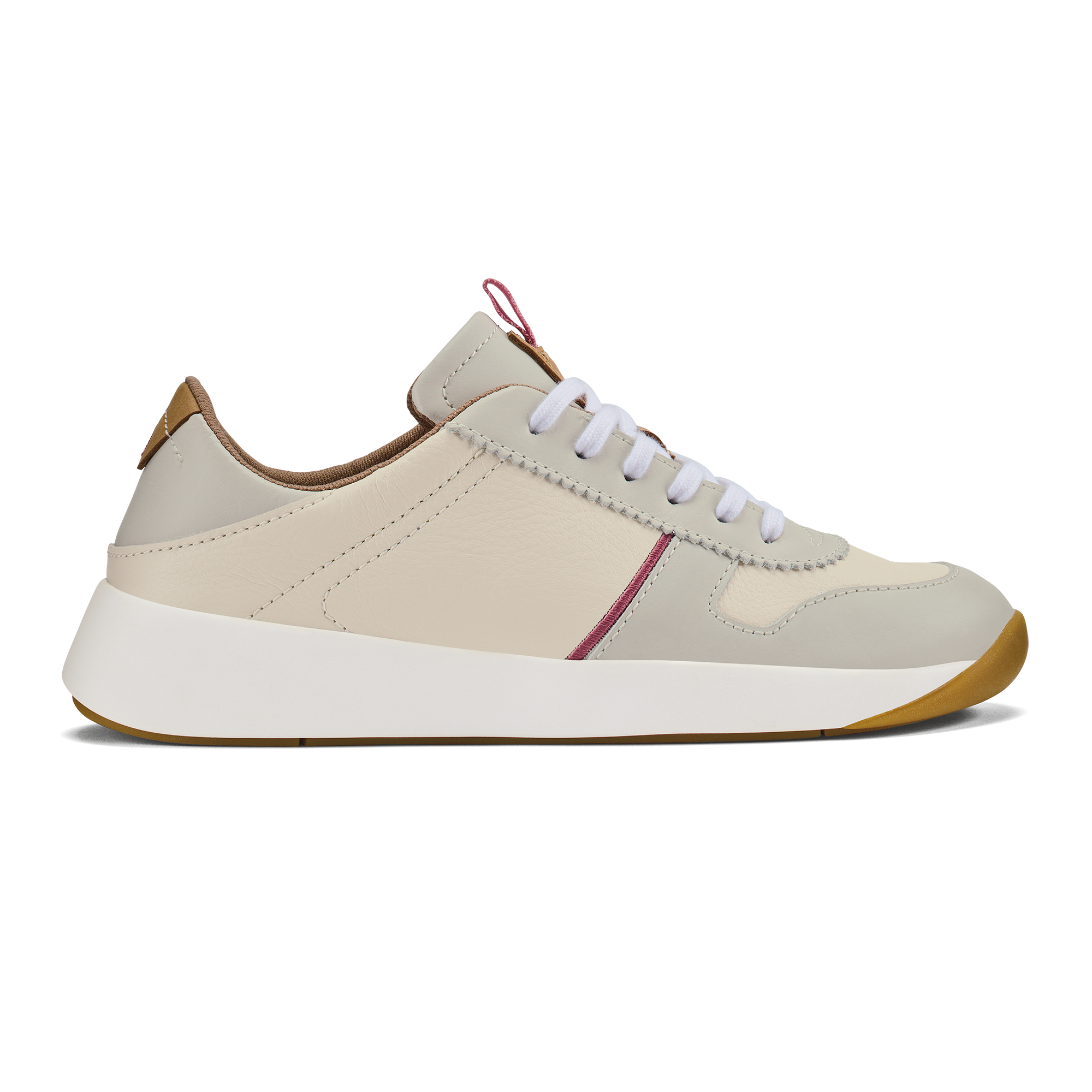 Kaulele Women's Leather Sneakers - White / Bone