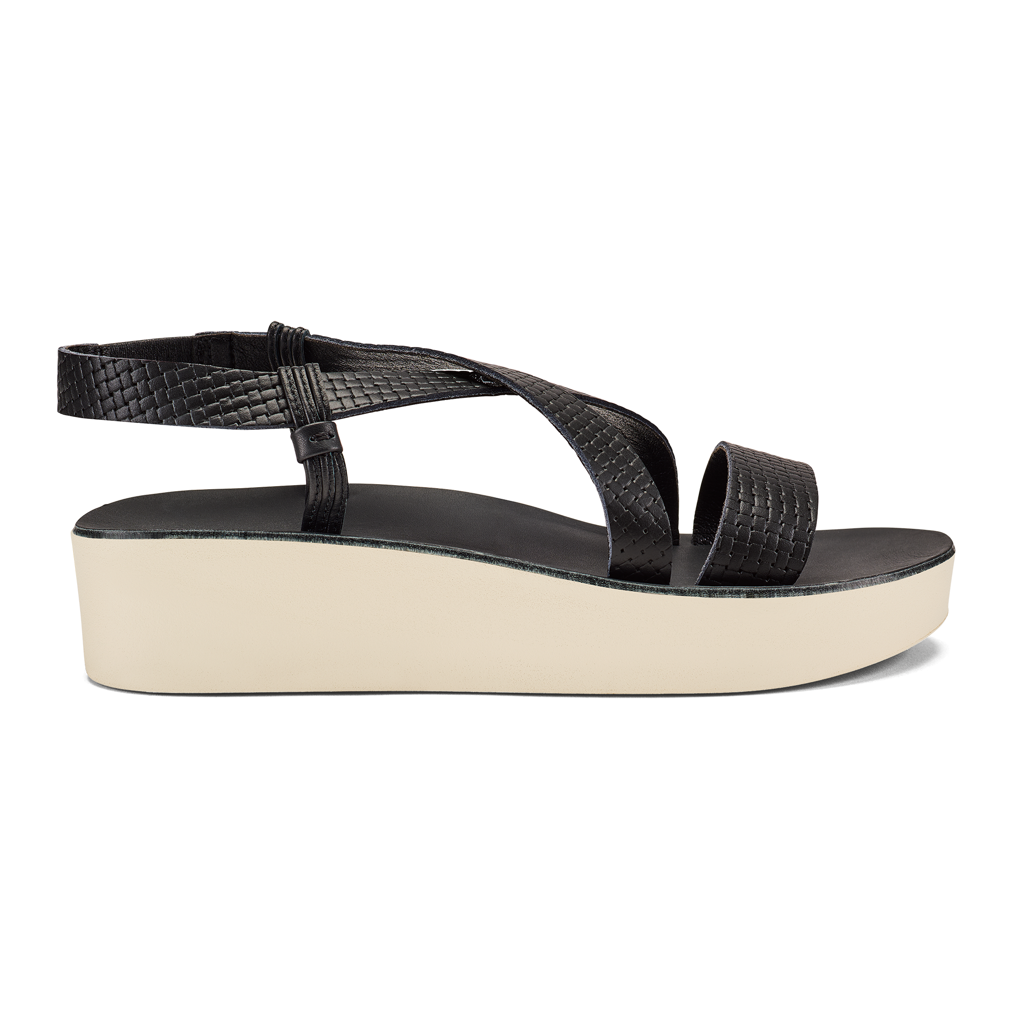 '  nohi Strappy Women's Sandals - Black / White Sand