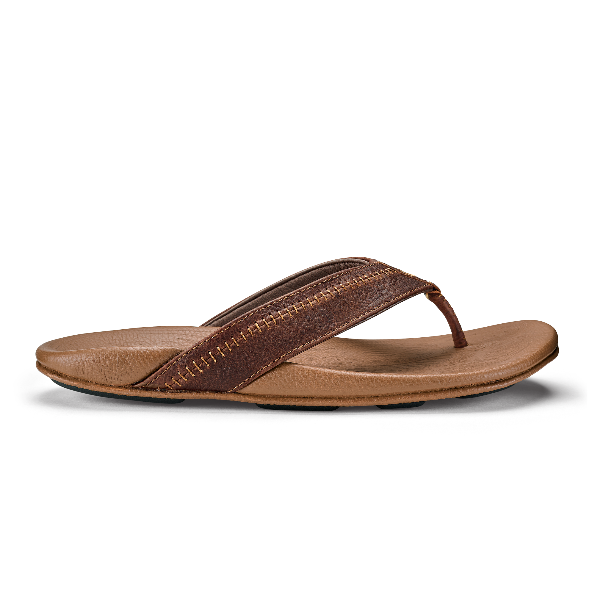 Hiapo -Dark Java / Toffee Men's Leather Beach Sandals