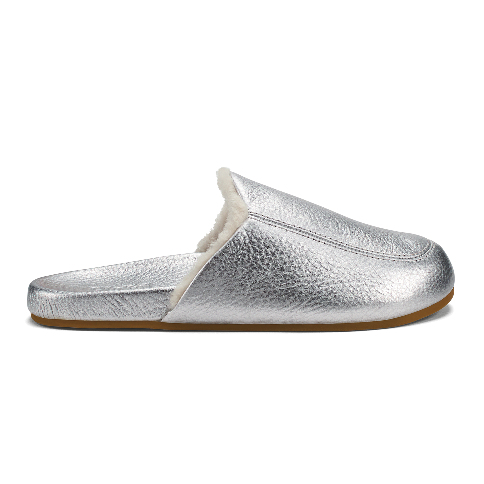 K  nea Women's Leather Slipper Mules - Silver<br> C OluKai