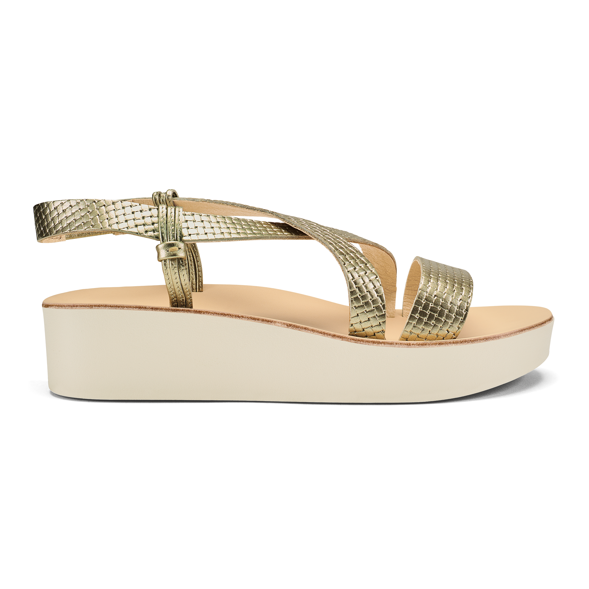 '  nohi Strappy Women's Sandals - Bubbly / White Sand